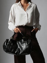 Schoudertas Premium Leder Gerard darel Zwart premium DCS01417-vue-porte